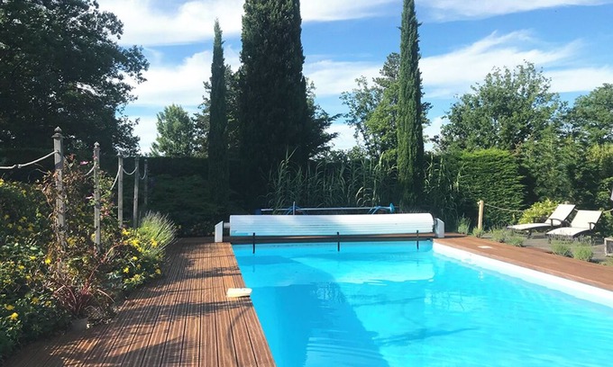 Saint-Cybranet Casa | Cabaña de lujo con balcón y gran piscina