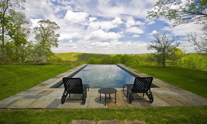 Washington Depot Cabaña | 100% WASHINGTON! Acercar mapa PoshPadsCT "Calhoun" 4BR, Vistas!, Prados, piscina, 25 acres