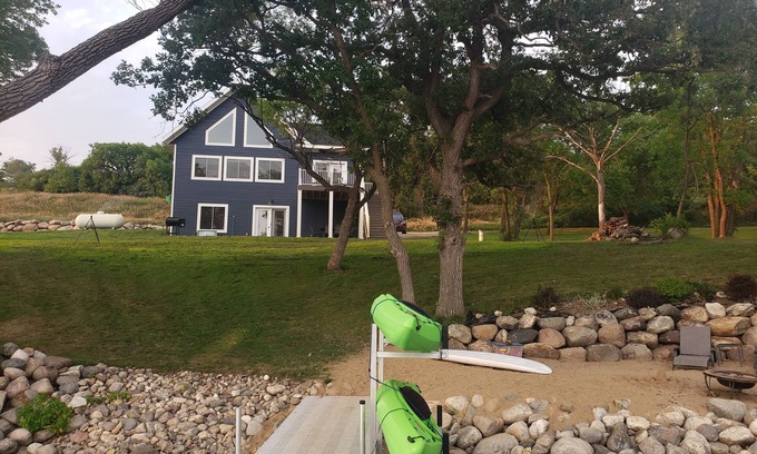 Clinton Casa | Big Stone Lake Cabin Rental - Dock Fishing, Beach, Kayaks, Firepit, Views!