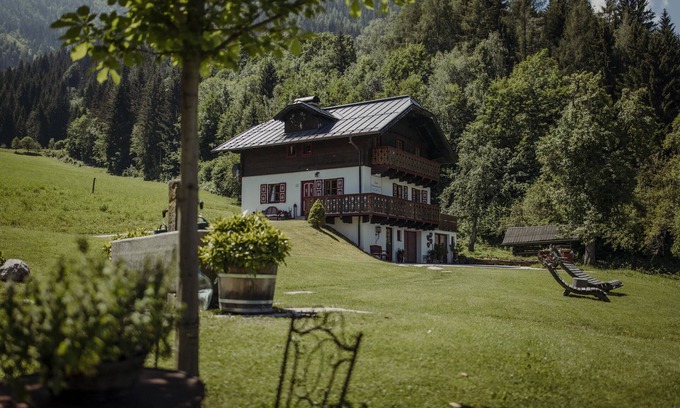 Sankt Veit im Pongau Chalet De Esquí | Chalet 'Hinterweiding Gut' con vistas a la montaña, jardín y Wi-Fi