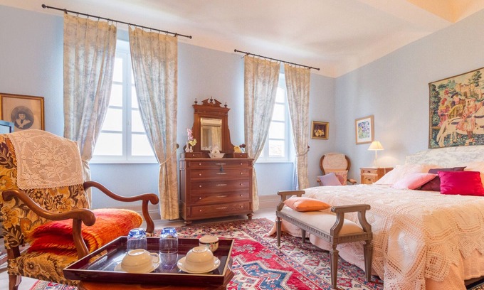 Tournecoupe Casa | Habitación azul, Habitaciones San Avenida Roch cocina, piscina compartida