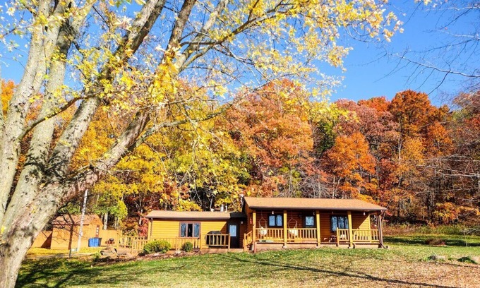Lyndon Station Cabina | Charming cabin getaway in the woods, private trails, only 20 mins from WI Dells!