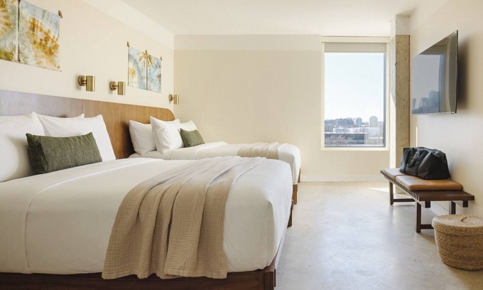 East Bank Hotel | Cityscape Serenity: Modern Unit with City Views & Fitness Center Access