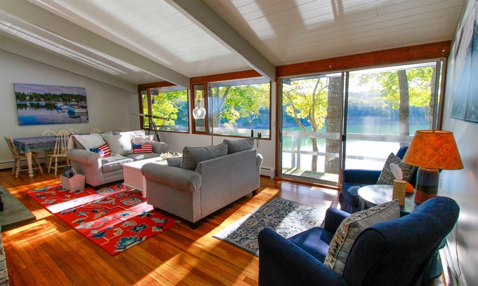 Damariscotta Casa | Coffee on your deck with a serene sunrise as you watch eagles soar