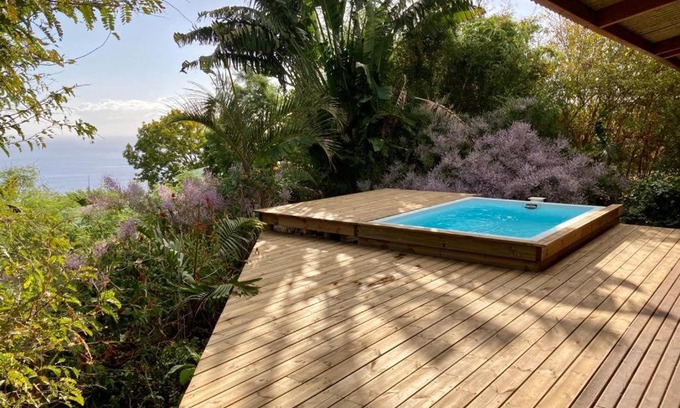 Saint-Leu Casa | Cottage chaleureux avec vue mer et piscine