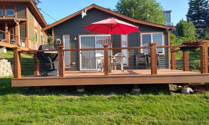 Diamond Point Cabina | Acogedor, Vista de agua salada, cabina de la Península Olímpica