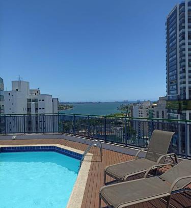 Santa Helena Apartamento | Flat com piscina, academia e vista para o mar