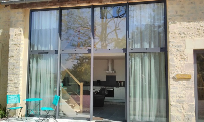 Trevieres Cabaña | Gîte-Normandy VIP-Baño privado con bañera