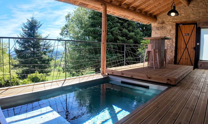 Luriecq Cabaña | Gîte-Romántico-Baño en la habitacion-Vista al campo