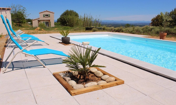 Saint-Julien-de-Peyrolas Casa | Gorges de l'Ardèche - Gite 4/6 pers + private pool on wooded park and garrigue