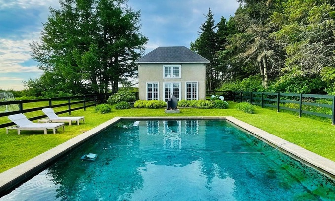 Cooperstown - Otsego Lake Casa | Hawk Field Pool House - inground pool - breath taking country views