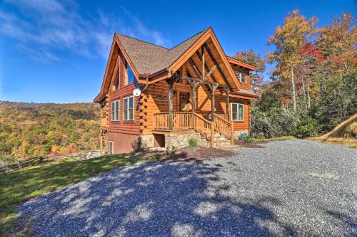 Bryson City Casa | Hilltop Cabin on 5 Acres with Hot Tub and Waterfall!