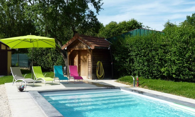 Bar-sur-Aube Casa | Casa de 2 a 6 personas en parque muy bonito con piscina privada climatizada
