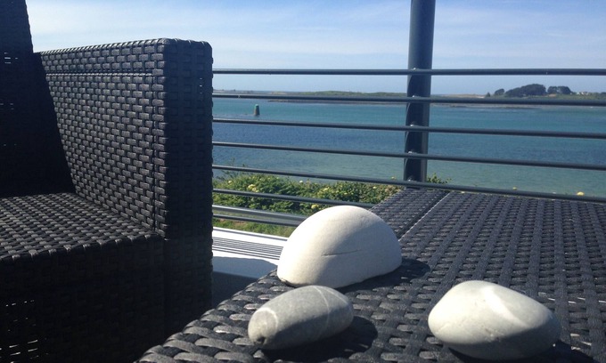 L'Aber Vrac'h Casa | Casa y terraza con vistas al mar.