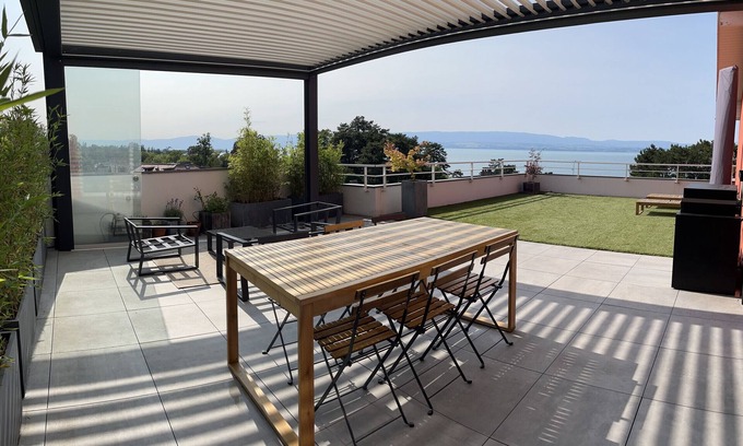 Evian-les-Bains Apartamento | Immodreams - L'Attik lake view with 80m2 terrace