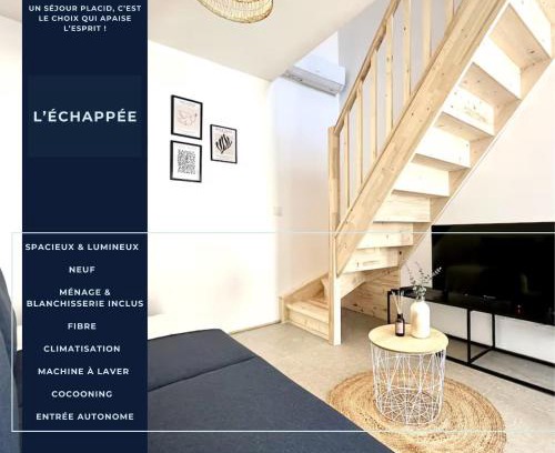 Mont-de-Marsan Apartamento | L'Échappée - Clim - Fibre - Parking - Neuf