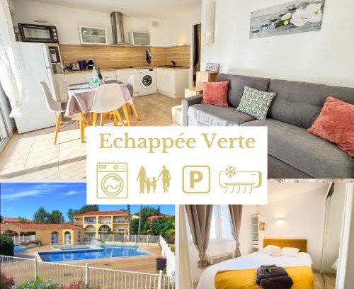 Les Hauts de Canet Apartamento | L'échappée verte - T2 - Confort -Piscine - Tennis- Parking - Climatisation - SudSéjourConciergerie