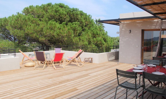 Marine de Davia Villa | Gran villa contemporánea de Córcega, Marine de Davia, a 5 'a pie de la playa
