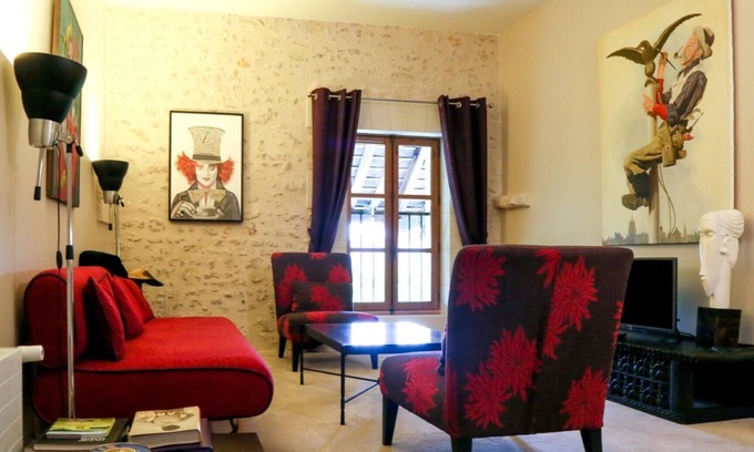 Pontlevoy Apartamento | Apartamento-Loft-Diseñador-Baño para personas con movilidad reducida-Vista al...