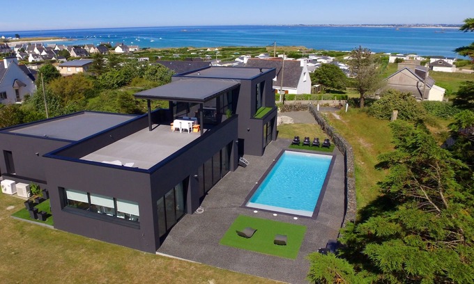Plouneour-Trez Casa | VILLA DE LUJO CON PISCINA CLIMATIZADA 210M2 / JUNTO AL MAR