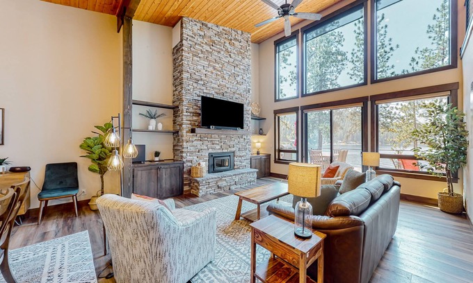 Harrison Casa | Luxury brand-new lake home with a dock, large deck, fireplace, & Ping-Pong