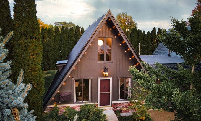 Essexville Casa | Modern A-Frame with Hot Tub