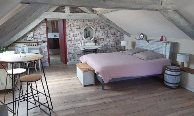 Beaulieu-sur-Layon Casa | Le Petit Bouchon-Habitacion Doble-Baño privado con ducha-Balcón