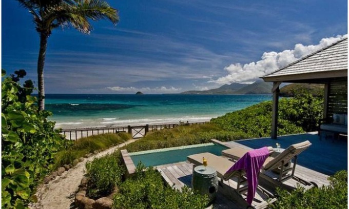 Frigate Bay Cabaña | Oceanfront Beach Bungalow ON Beach, PRIVATE with Club Resort Access & Tennis