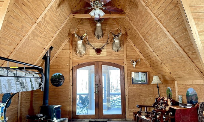 Westboro Cabina | Off grid solar a-frame cabin Northwoods Farm Stay Hundreds of Acres to Explore