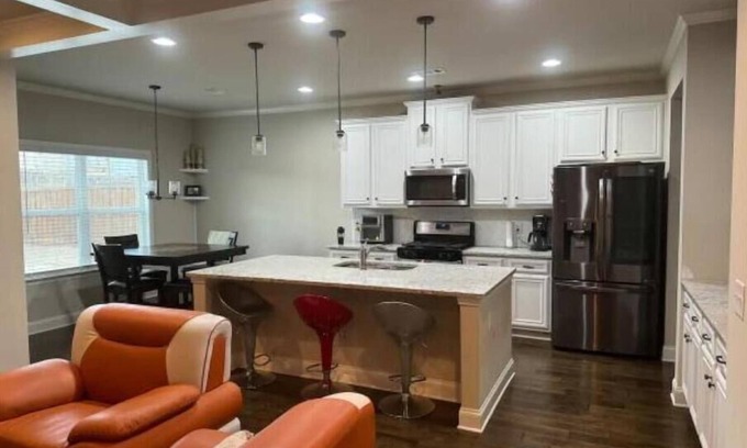 Buford Casa | Peaceful Family Retreat, Cozy Fireplace, Ping Pong, & Fenced Backyard Oasis