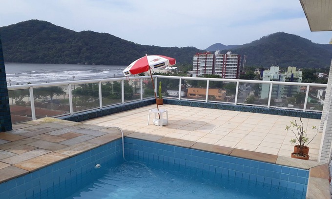 Centro Apartamento | Cobertura Duplex, piscina privada, vistas al mar en Bertioga Centro