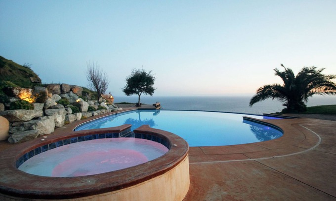 Lucia Cabina | Rancho Morning Glory, vista completa al mar con piscina privada y spa