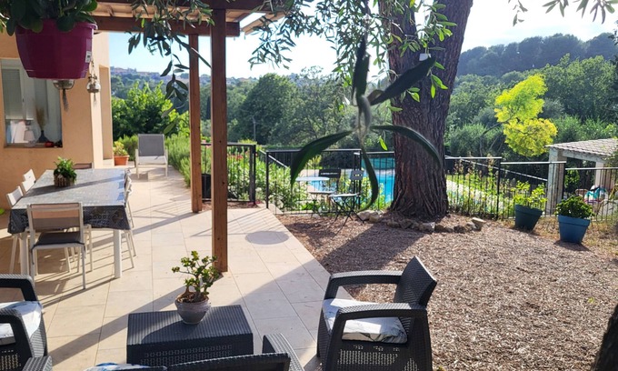 Chateauneuf-Grasse Villa | Valbonne, villa provenzal de 3 dormitorios. piscina