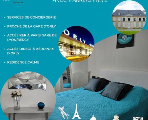 Orly Apartamento | Séjour à Orly à 12 minutes d'Orly Airport et de Paris 14ème - AUX REFLETS PASTELS