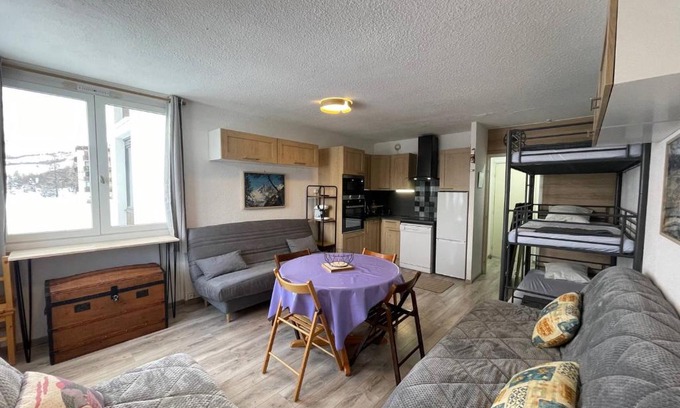 Le Super-Sauze Apartamento | Studio rénové avec accès direct aux pistes, bien équipé - FR-1-165A-169
