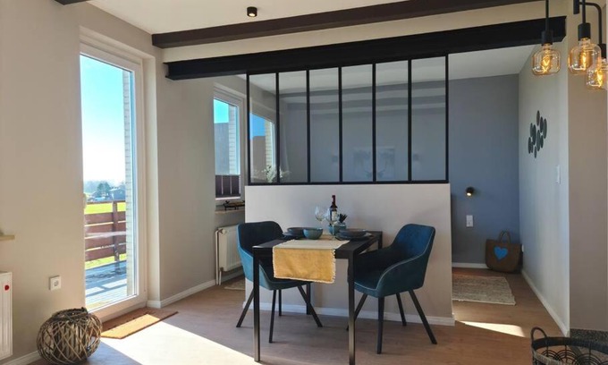 Karolinenkoog Apartamento | Stylische Wohnung mit Weitblick und großem Balkon