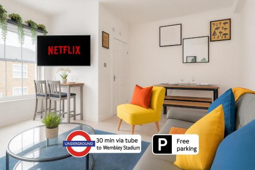 East Acton Apartamento | Stylish Flat with 3 Beds with Free Parking near Wembley