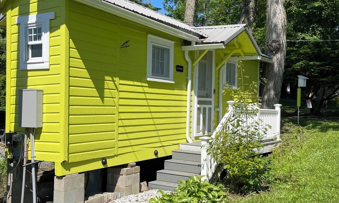 Canadohta Lake Cabaña | The Goldfinch rustic lakefront cottage at The Pier at Canadohta Lake sleeps 2!