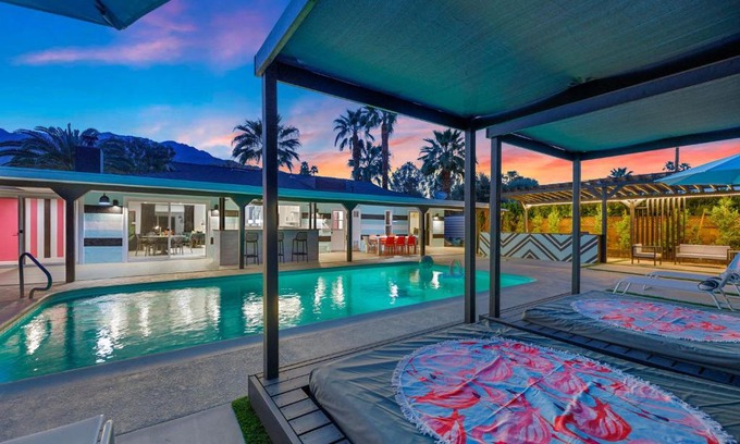 Palm Springs Casa | The Ritz - Luxury Home with Pool & Speakeasy Bar