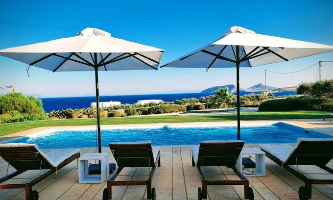 Paros Villa | Villa de lujo junto al mar, vistas impresionantes, cerca de Naoussa y Sta Maria