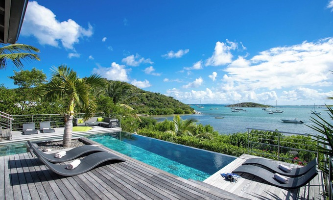 Cul de Sac Villa | Villa frente al mar Pinel, playa privada, enfrente Pinel Island / San Martín