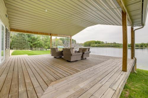 Evart Casa | Waterfront Evart Getaway with Fire Pit on 82 Acres!