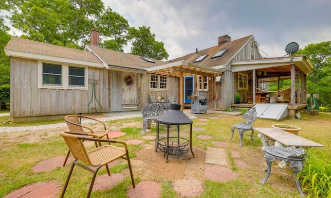 Brewster Casa | Yard and Fire Pit Unique Cape Cod Home in Brewster