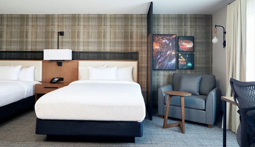 Estudio, 2 camas de matrimonio, vistas a la ciudad (Hearing Accessible)