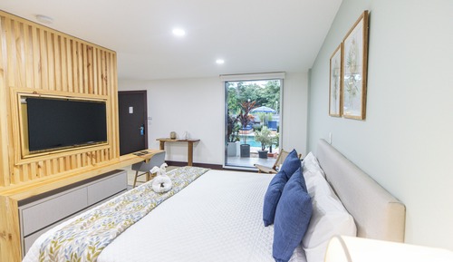 Suite estudio Deluxe, 1 cama de matrimonio grande, accesible para personas con discapacidad