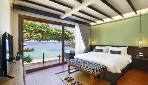 Habitación Deluxe doble, 1 cama de matrimonio grande, balcón, vistas al mar