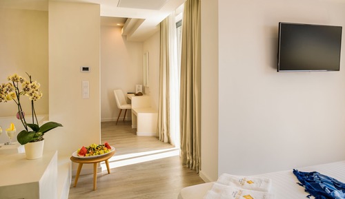 Suite junior, 1 cama de matrimonio grande con sofá cama, bañera de hidromasaje