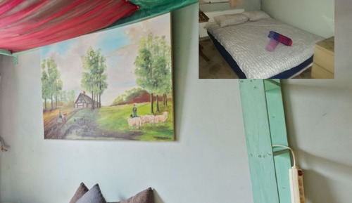 Dormitorio compartido, 1 habitación, vistas al jardín