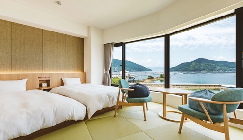 Habitación estándar con 2 camas individuales, no fumadores (Japanese Western, No Private Bathroom)