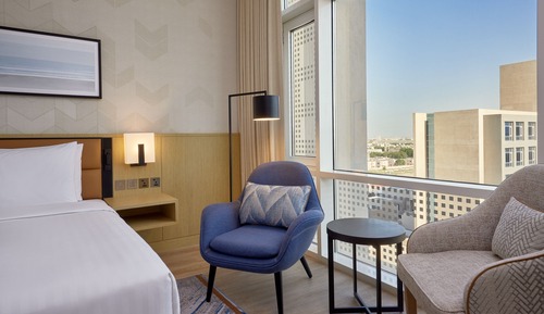 Habitación, 1 cama de matrimonio grande, vistas a la ciudad